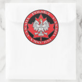 Rond Polska Canada Leaf Ronde Sticker (Tas)