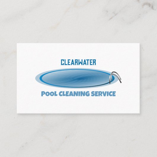 Rond poolontwerp, zwemblawerreiniger visitekaartje (Voorkant)