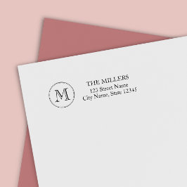 Rond randmonogram Familienaam Adres Zelfinktende Stempel