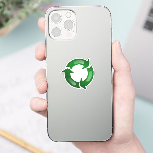 Rond recyclingsymbool sticker (Telefoon)