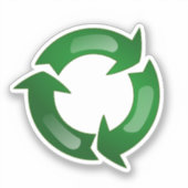 Rond recyclingsymbool sticker (Voorkant)