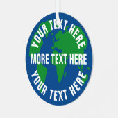 Rond redden planeet aarde wereldkaart gewoonte metalen ornament (Voorkant links)