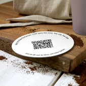 Rond restaurant QR-code menu en specials Ronde Kartonnen Onderzetter