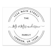 Rond retouradres Eenvoudige familienaam Rubberstempel (Afrduk)