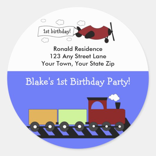 Rond retouradres Label Planes & Treinen (Voorkant)