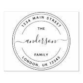 Rond retouradres Ronde familienaam Groot Rubberstempel (Afrduk)