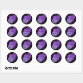 Rond retouradreslabel Paarse Roze Sterrengids Ronde Sticker (Vel)