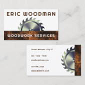 rond rondzaag hout visitekaartje (Voorkant / Achterkant)