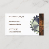 rond rondzaag hout visitekaartje (Achterkant)