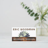 rond rondzaag hout visitekaartje (Staand voorkant)