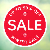 Rond rood, eenvoudig, modern venster Vertoning win Raamsticker (Vel 3)