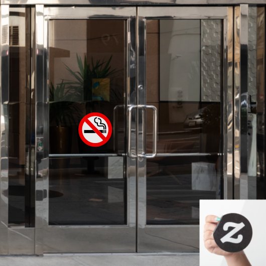 Rond rookvrij huis of bedrijf raamsticker (Kantoordeur)