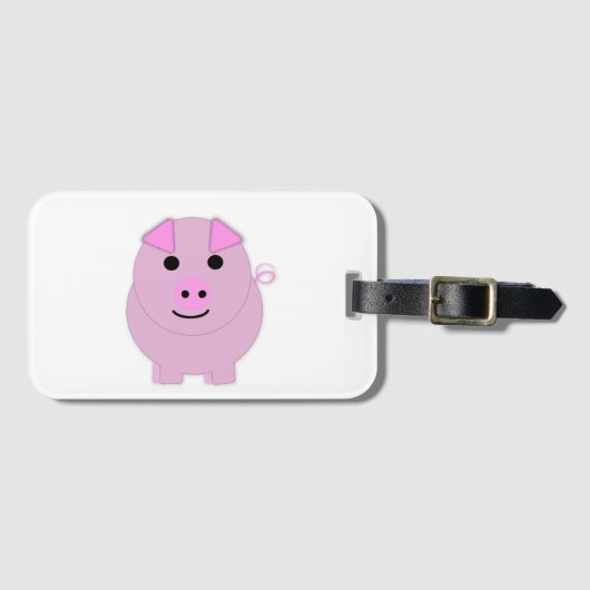 Rond roze bleekachtig bagagelabel (Voorkant (horizontaal))