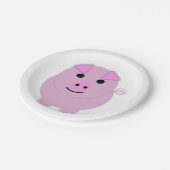 Rond roze bleekachtig papieren bordje (Gekanteld)