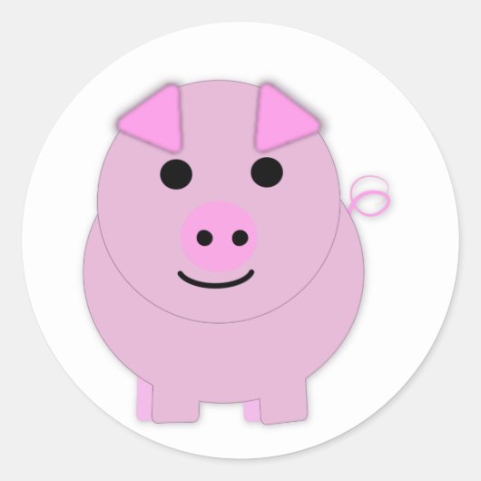 Rond roze bleekachtig ronde sticker (Voorkant)