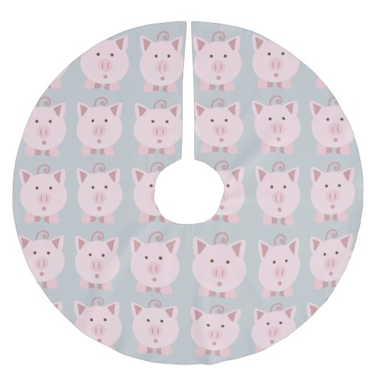 Rond roze roze roze patroon kerstboom rok (Voorkant)