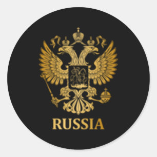 Rond Rusland vuurwapens van de Russische vlag van  Ronde Sticker