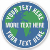 Rond save planet earth aangepaste vinyl stickers (Voorkant)