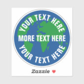Rond save planet earth aangepaste vinyl stickers (Vel)