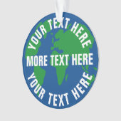 Rond save planet earth wereldkaart acryl ornament (voorkant)