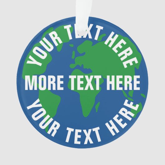 Rond save planet earth wereldkaart acryl ornament (voorkant)