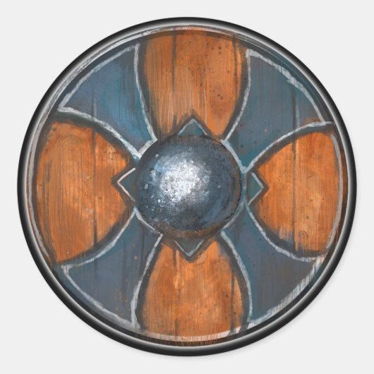 Rond schild - blauw kruis embleem ronde sticker (Voorkant)