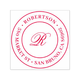 Rond Script Initiaal Achternaam Retouradres Zelfinktende Stempel