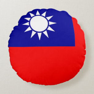 Rond Sierkussen met Taiwanese vlag Rond Kussen