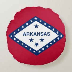 Rond Sierkussen met vlag van Arkansas, Verenigde S Kussen