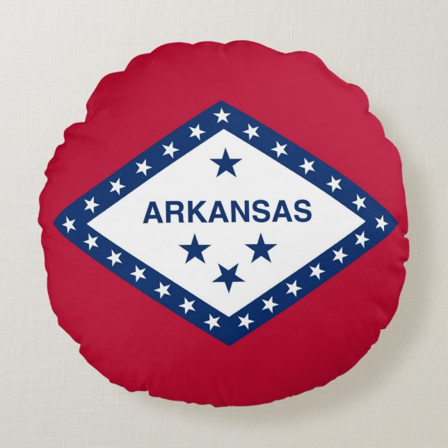 Rond Sierkussen met vlag van Arkansas, Verenigde S Rond Kussen (Voorkant)