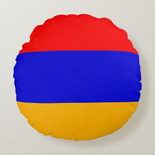 Rond Sierkussen met vlag van Armenië Kussen