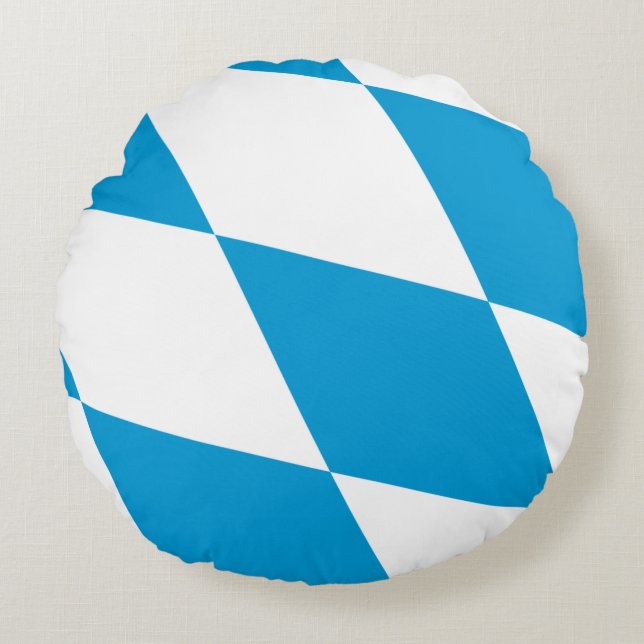 Rond Sierkussen met vlag van Beieren Kussen (Voorkant)