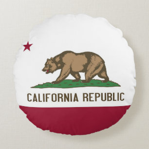 Rond Sierkussen met vlag van Californië, Verenigde Kussen