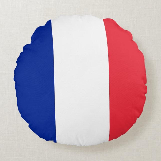Rond Sierkussen met vlag van Frankrijk Kussen (Voorkant)