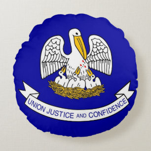 Rond Sierkussen met vlag van Louisiana, Verenigde Rond Kussen