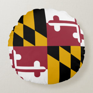 Rond Sierkussen met vlag van Maryland, USA Rond Kussen