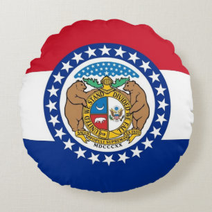 Rond Sierkussen met vlag van Missouri, Verenigde S Kussen