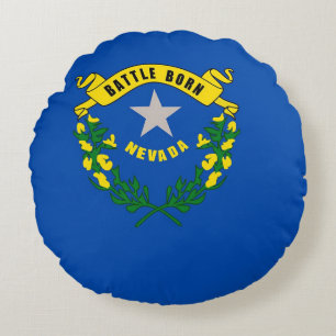 Rond Sierkussen met vlag van Nevada, Verenigde Sta Kussen