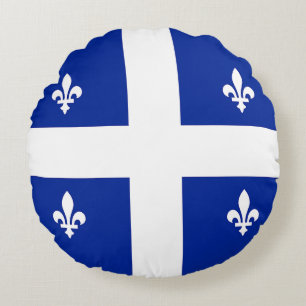 Rond Sierkussen met vlag van Quebec, Canada Kussen