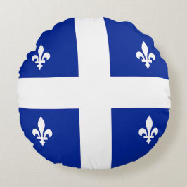 Rond Sierkussen met vlag van Quebec, Canada Rond Kussen