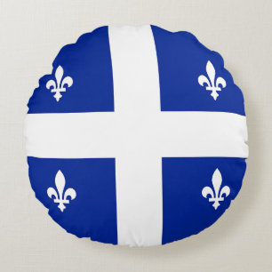 Rond Sierkussen met vlag van Quebec, Canada Rond Kussen