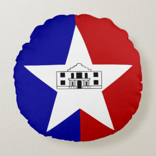 Rond Sierkussen met vlag van San Antonio USA Kussen