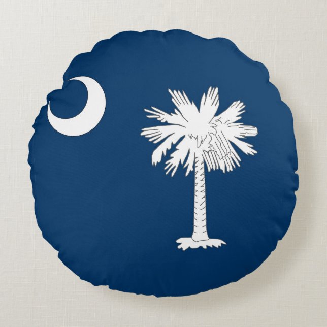 Rond Sierkussen met vlag van South Carolina Kussen (Voorkant)