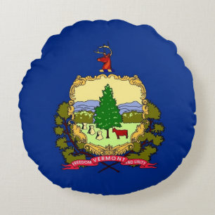 Rond Sierkussen met vlag van Vermont, Verenigde St Rond Kussen