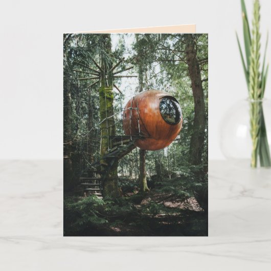 ROND SPHERE TREEHOUSE BIRTHDAY TINY HOUSE KAARTEN (Voorkant)