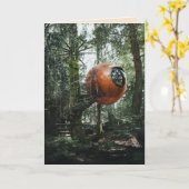 ROND SPHERE TREEHOUSE BIRTHDAY TINY HOUSE KAARTEN (Gele Bloem)