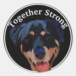Rond Sticker Rottweiler Sterk Vertrouwen
