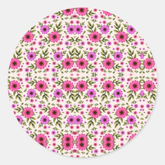 Rond stickerontwerp met levendig roze ronde sticker (Voorkant)