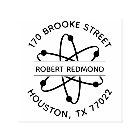 Rond Terugkeeradres Atom-Stempel Zelfinkt Zelfinktende Stempel (Design)