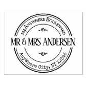 Rond Terugkeeradres Eenvoudig en Klassiek Groot Rubberstempel (Afrduk)